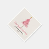 Schattigee kerstboom blush roze feest servet (Hoek)