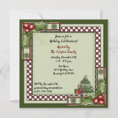 Schattigee kerstboom, cadeaus en Holly Holiday Par Kaart (Achterkant)