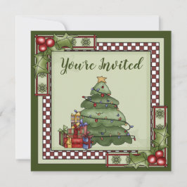 Schattigee kerstboom, cadeaus en Holly Holiday Par Kaart