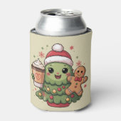 Schattigee Kerstboom Coffee Latte Gingerbread Xmas Blikjeskoeler (Blikje Voorkant)