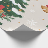 Schattigee kerstboom en klokken cadeaupapier (Hoek)