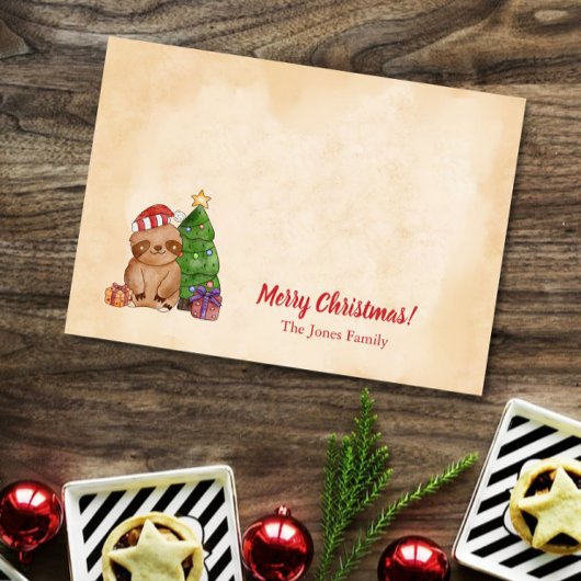 Schattigee kerstboom en luiaard Custom Post-it® Notes