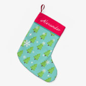 Schattigee kerstboom gepersonaliseerd kleine kerstsok (Voorkant (Hangend))