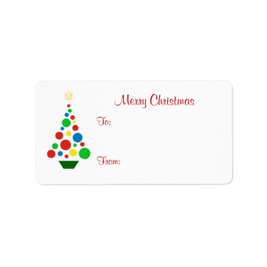 Schattigee kerstboom - Holiday Gift Label Labels (Voorkant)