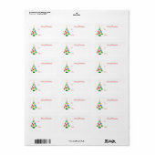Schattigee kerstboom - Holiday Gift Label Labels (Full Sheet)