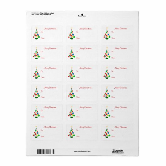 Schattigee kerstboom - Holiday Gift Label Labels (Full Sheet)