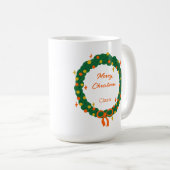 Schattigee Kerstboom Illustratie met krans Koffiemok (Voorkant rechts)