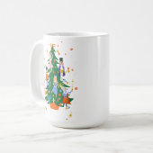 Schattigee Kerstboom Illustratie met krans Koffiemok (Voorkant links)