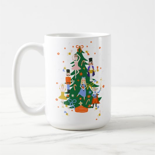 Schattigee Kerstboom Illustratie met krans Koffiemok (Links)