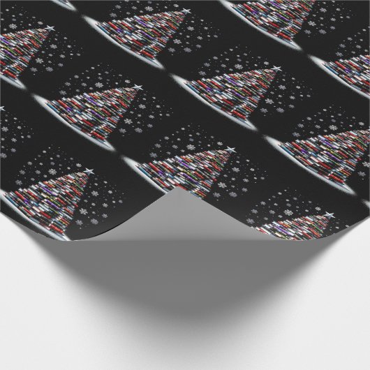 Schattigee kerstboom kerstboom kerstbomen cadeaupapier (Hoek)