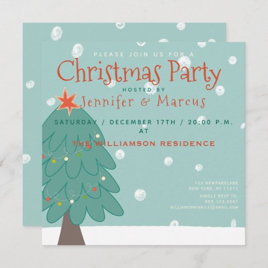 Schattigee kerstboom | Kerstfeest Kaart (Voorkant / Achterkant)