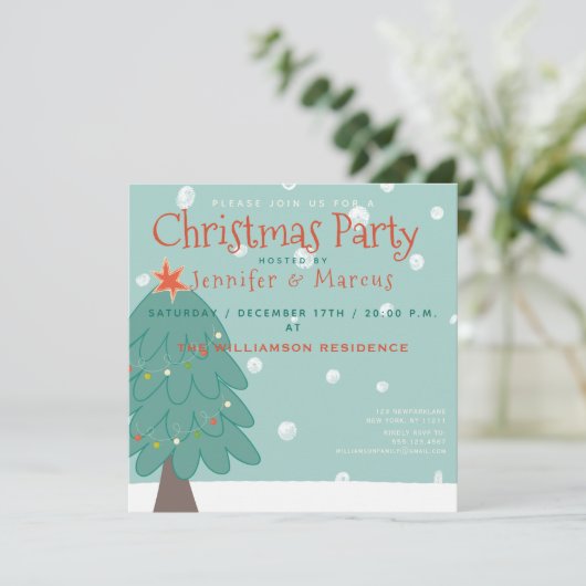 Schattigee kerstboom | Kerstfeest Kaart (Staand voorkant)