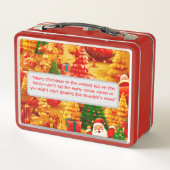 Schattigee Kerstboom Kinder Foto Metal Lunchbox (Achterkant)