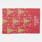 Schattigee kerstboom koekje bakbemanning sneeuwvlo theedoek (Horizontaal)