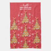 Schattigee kerstboom koekje bakbemanning sneeuwvlo theedoek (Verticaal)