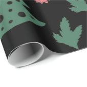 Schattigee kerstboom, kousen, rode Petten op zwart Cadeaupapier (Rol Hoek)