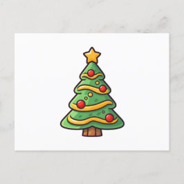 Schattigee kerstboom met Ornamenten Feestdagenkaart