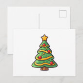 Schattigee kerstboom met Ornamenten Feestdagenkaart (Voorkant / Achterkant)