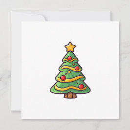 Schattigee kerstboom met Ornamenten Feestdagenkaart