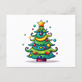 Schattigee kerstboom met Ornamenten Feestdagenkaart