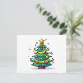 Schattigee kerstboom met Ornamenten Feestdagenkaart (Staand voorkant)
