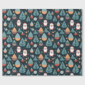 Schattigee kerstboom Ornament lint sneeuw Cadeaupapier (Vlak)