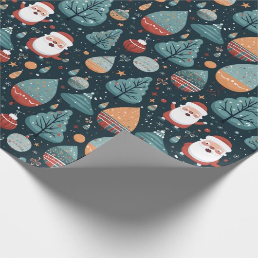 Schattigee kerstboom Ornament lint sneeuw Cadeaupapier (Hoek)