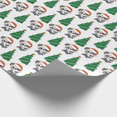 Schattigee kerstboom panda rode kerstmuts cadeaupapier (Hoek)