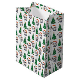 Schattigee kerstboom panda rode kerstmuts medium cadeauzakje