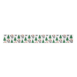 Schattigee kerstboom panda rode kerstmuts satijnen lint