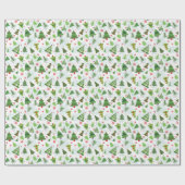 Schattigee kerstboom Print Gift Wrapping Paper Cadeaupapier (Vlak)