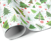 Schattigee kerstboom Print Gift Wrapping Paper Cadeaupapier (Rol Hoek)