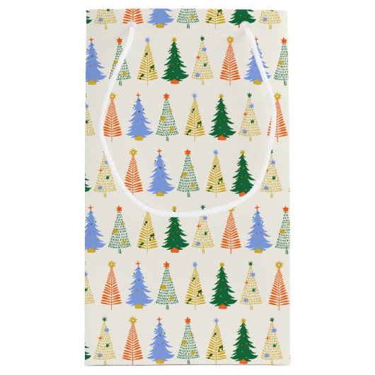 Schattigee kerstboom rode groene familie gepersona klein cadeauzakje (Achterkant)