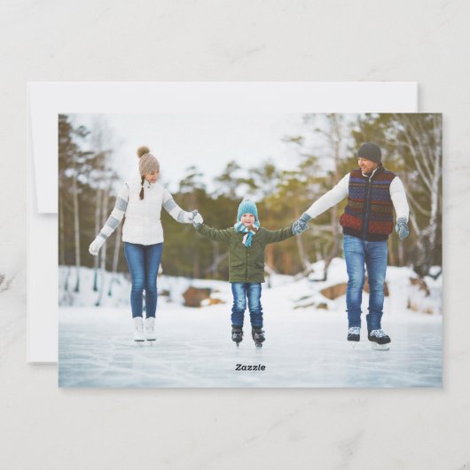 Schattigee kerstboom rood groen familie twee foto feestdagenkaart (Achterkant)