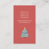 Schattigee kerstboom rood verticaal visitekaartje (Achterkant)