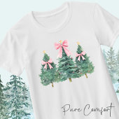 Schattigee kerstboom Roze Preppy Coquette girly T-shirt
