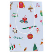 Schattigee Kerstboom Sneeuwpop Sneeuwvlokken Sneeu Medium Cadeauzakje (Voorkant)