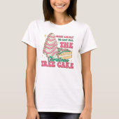 Schattigee kerstboom taart roze moderne vakantie t-shirt (Voorkant)
