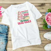 Schattigee kerstboom taart roze moderne vakantie t-shirt