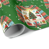 Schattigee kerstboom trio lelijke kersttrui cadeaupapier (Rol Hoek)