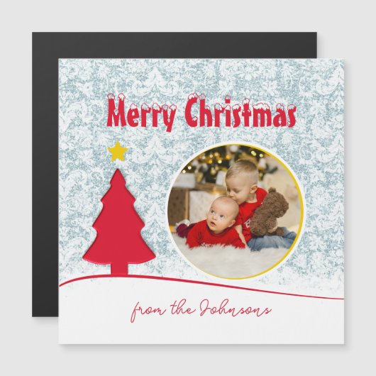 Schattigee kerstboom vakantiemagnet (Voorkant / Achterkant)