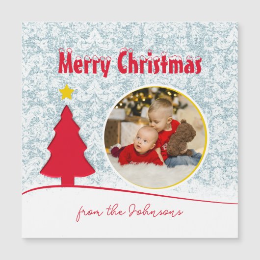 Schattigee kerstboom vakantiemagnet (Voorkant)