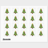 Schattigee kerstboom vierkante Sticker (Vel)