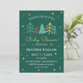 Schattigee kerstboom winterjongen Baby shower Kaart (Staand voorkant)