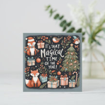 Schattigee kerstbos roodborstjes en vossen