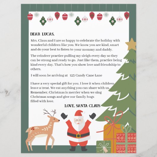 Schattigee kerstbrief voor kinderen (Voorkant)