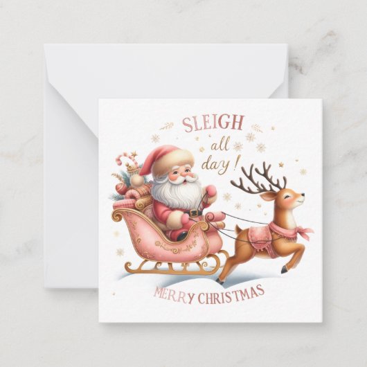 Schattigee kerstbriefjes notitiekaartje (Voorkant)