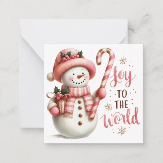 Schattigee kerstbriefjes notitiekaartje (Voorkant)