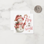 Schattigee kerstbriefjes notitiekaartje (Voorkant / Achterkant in situ)