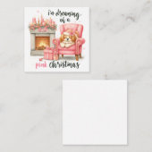 Schattigee kerstbriefjes notitiekaartje (Voorkant / Achterkant)